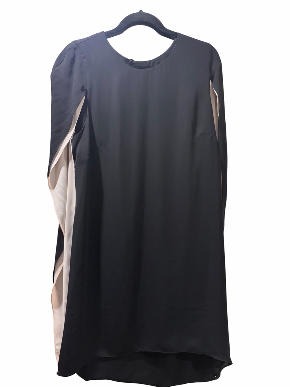 Black Shift Dress with Cream  Cape